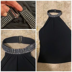 Vintage Express rhinestone halter